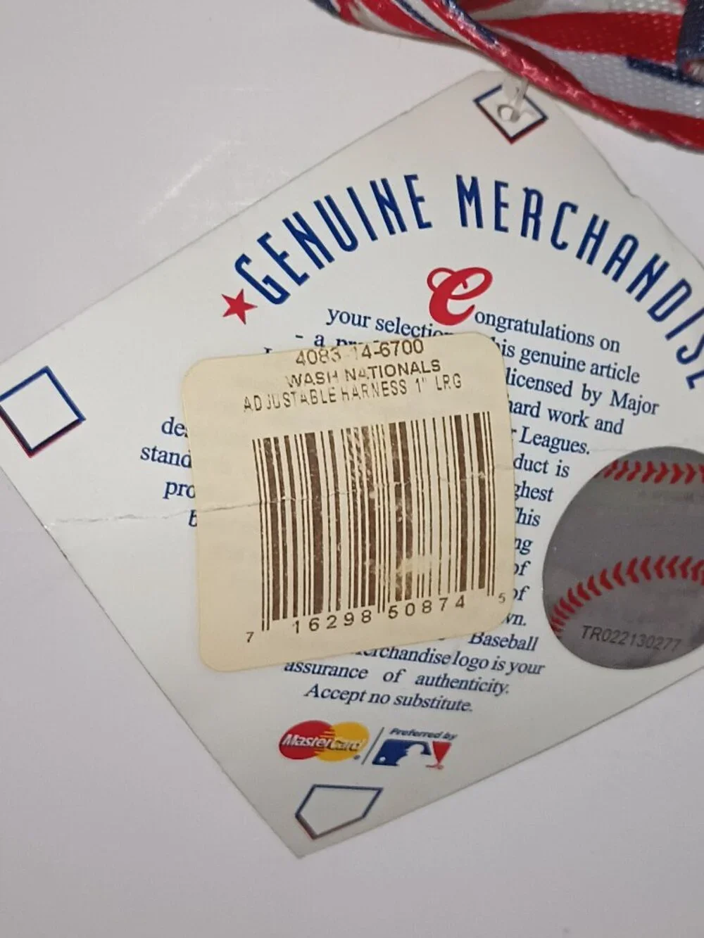 NEW Washington Nationals MLB Adjustable Pet Harness